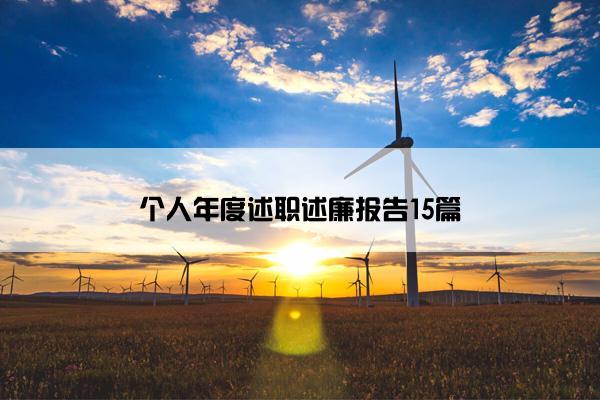 个人年度述职述廉报告15篇