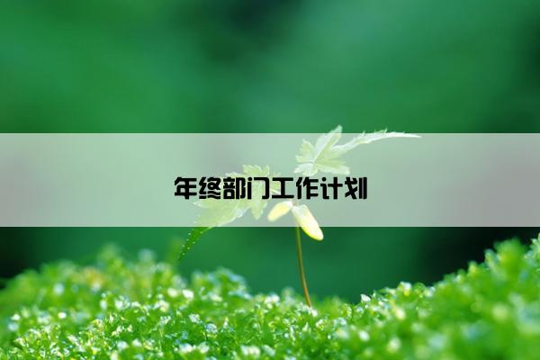 年终部门工作计划