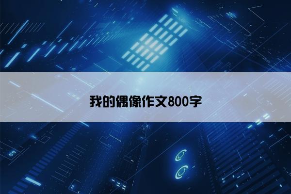 我的偶像作文800字