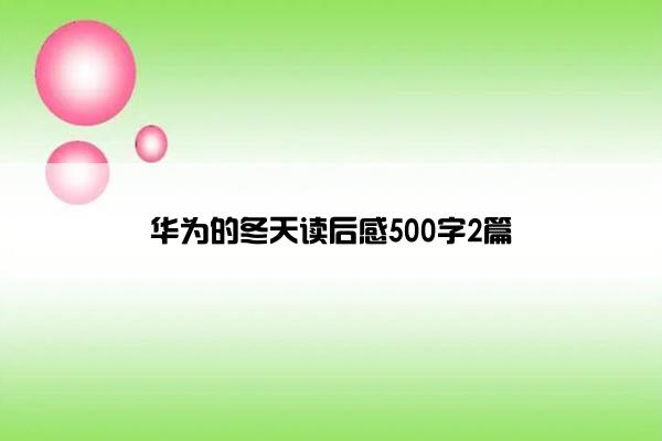 华为的冬天读后感500字2篇