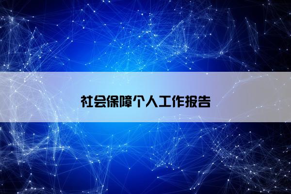 社会保障个人工作报告