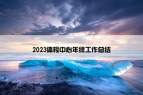 2023体检中心年终工作总结