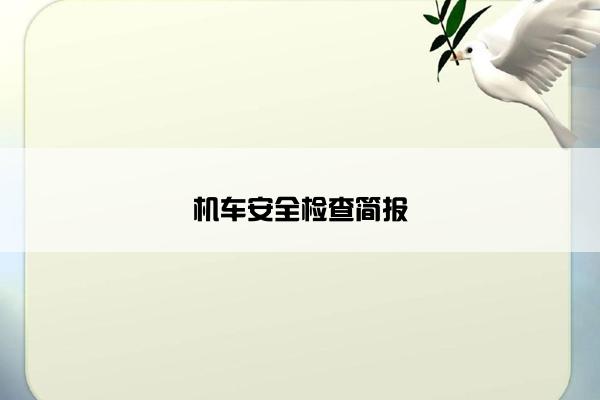 机车安全检查简报