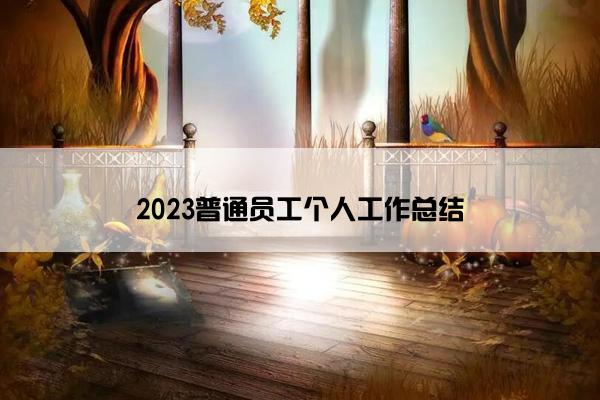 2023普通员工个人工作总结