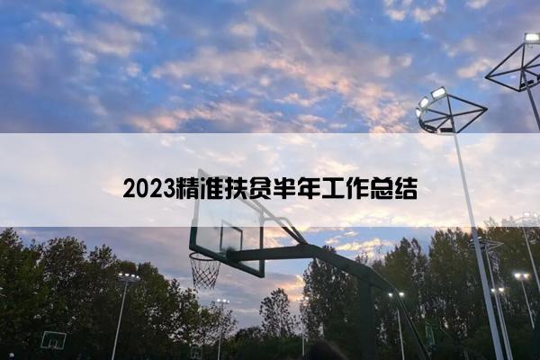2023精准扶贫半年工作总结