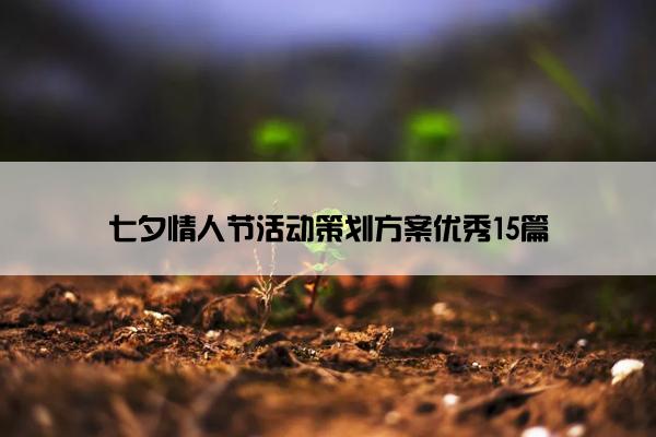 七夕情人节活动策划方案优秀15篇 七夕情人节活动策划方案优秀15篇