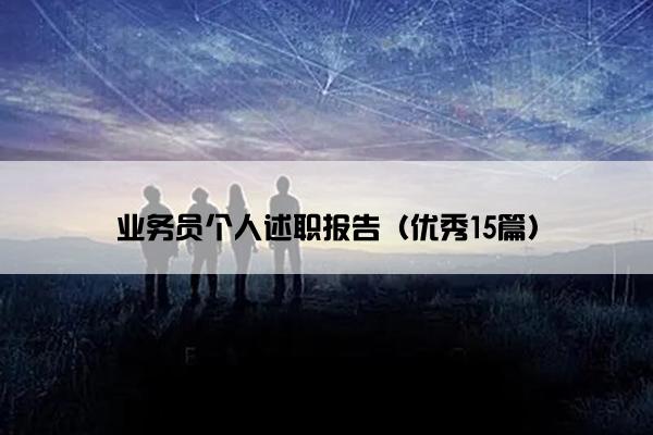 业务员个人述职报告（优秀15篇）