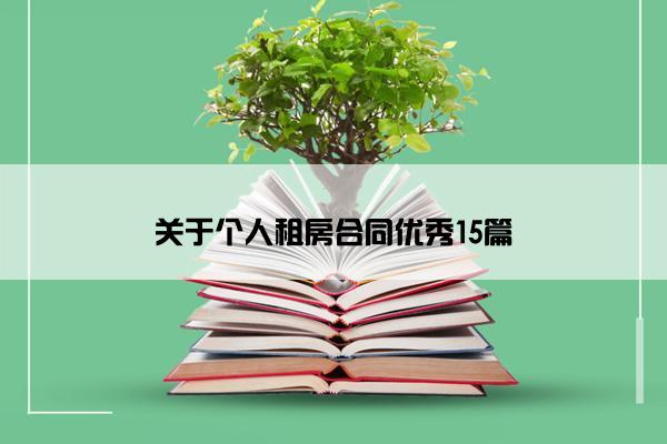 关于个人租房合同优秀15篇