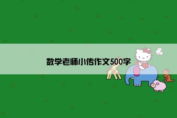 数学老师小传作文500字