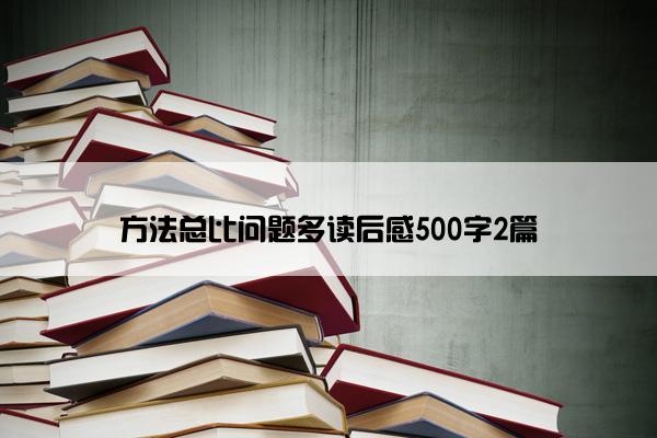 方法总比问题多读后感500字2篇