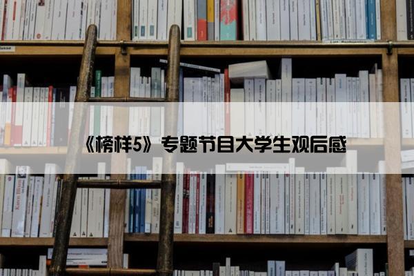 《榜样5》专题节目大学生观后感