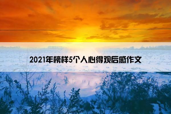 2021年榜样5个人心得观后感作文