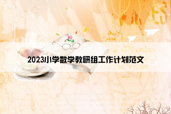 2023小学数学教研组工作计划范文