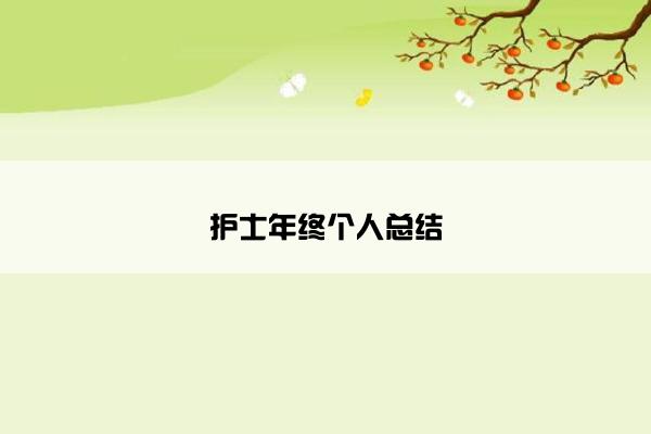 护士年终个人总结