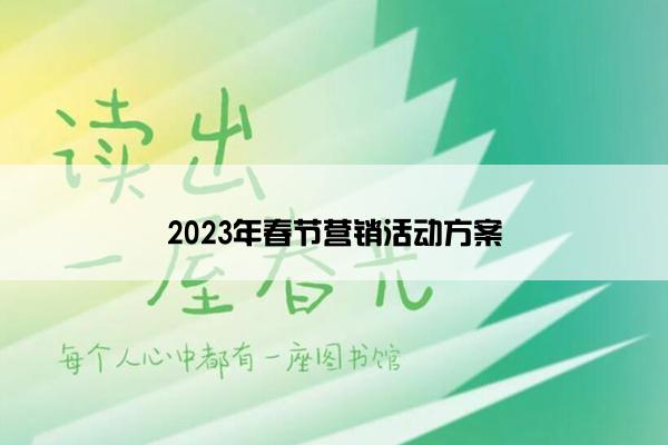 2023年春节营销活动方案
