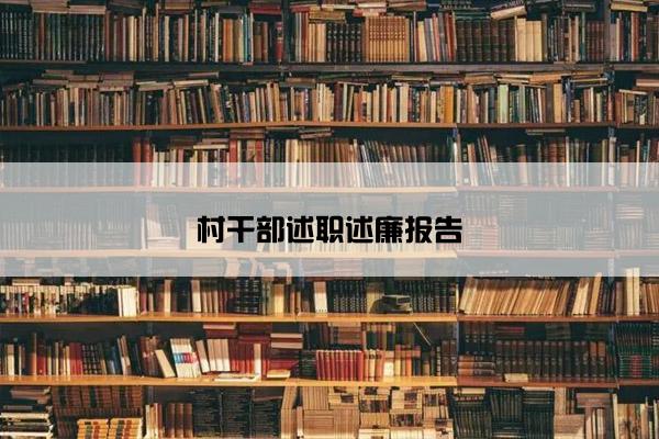 村干部述职述廉报告