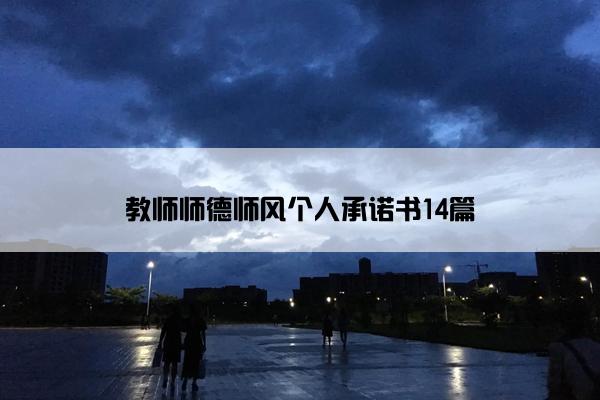 教师师德师风个人承诺书14篇 教师师德师风个人承诺书14篇