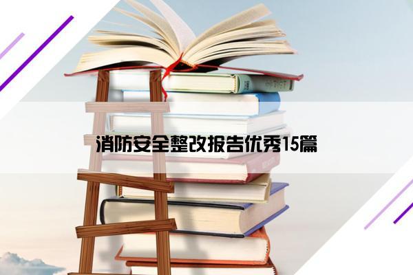 消防安全整改报告优秀15篇