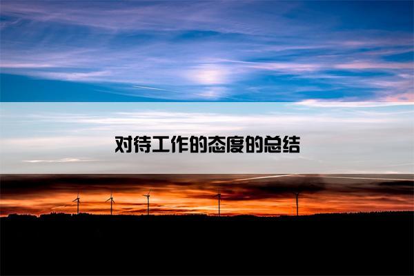 对待工作的态度的总结