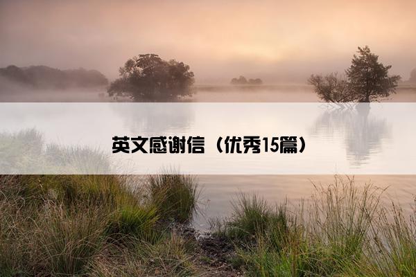 英文感谢信(优秀15篇) 英文感谢信(优秀15篇)