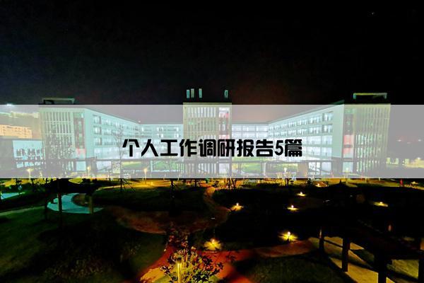 个人工作调研报告5篇