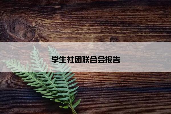 学生社团联合会报告