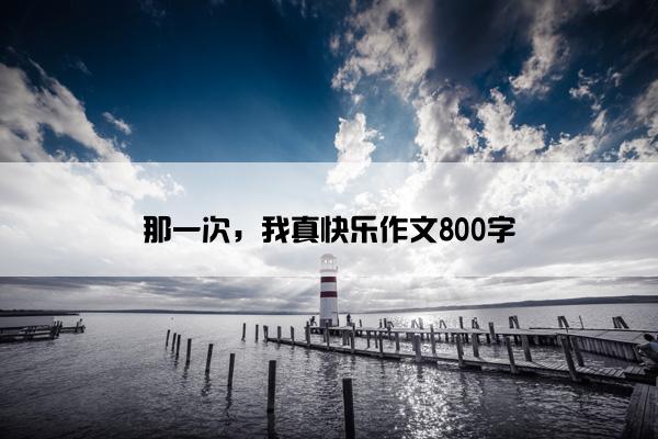 那一次，我真快乐作文800字