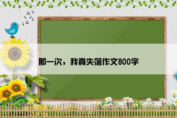 那一次,我真失落作文800字 那一次,我真失落作文800字
