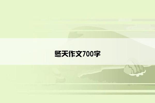 冬天作文700字
