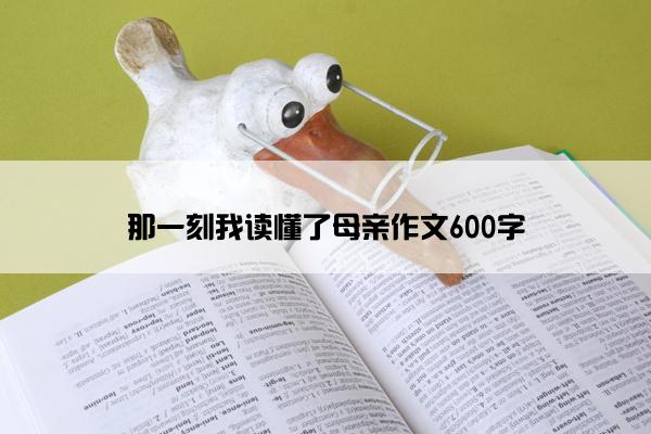 那一刻我读懂了母亲作文600字