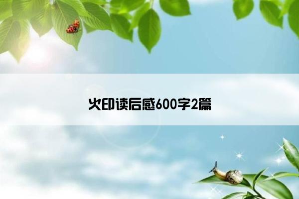 火印读后感600字2篇 火印读后感600字2篇