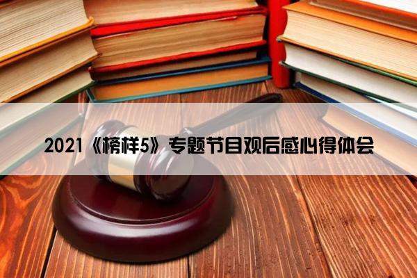 2021《榜样5》专题节目观后感心得体会