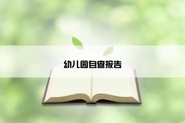 幼儿园自查报告