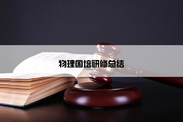 物理国培研修总结