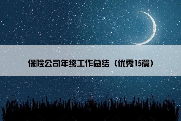 保险公司年终工作总结（优秀15篇）
