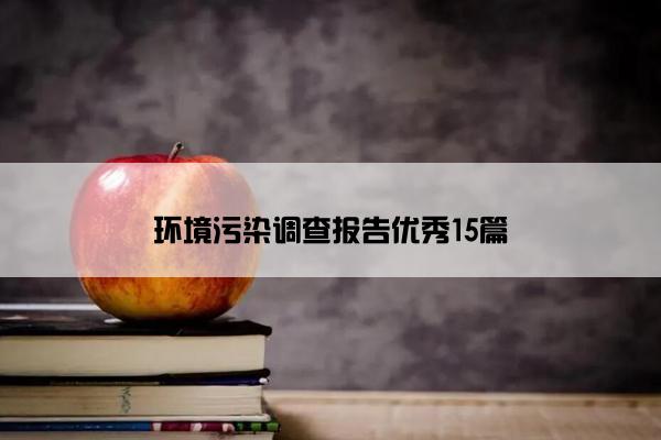 环境污染调查报告优秀15篇