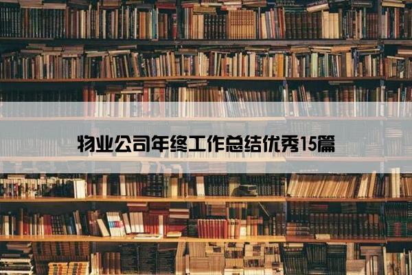 物业公司年终工作总结优秀15篇