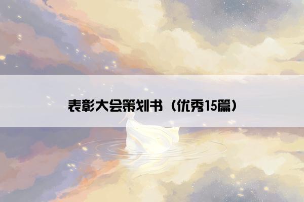表彰大会策划书（优秀15篇）