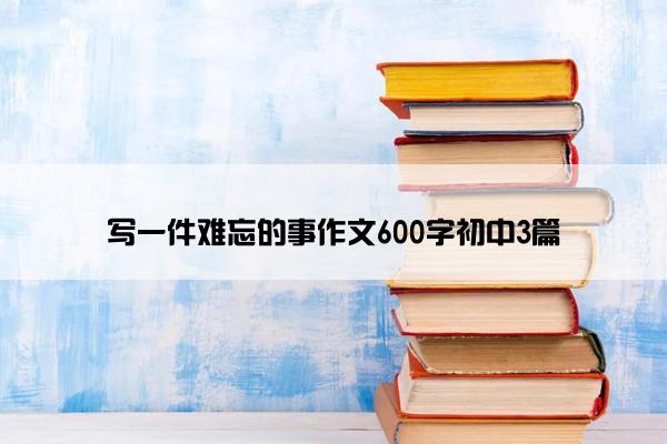 写一件难忘的事作文600字初中3篇