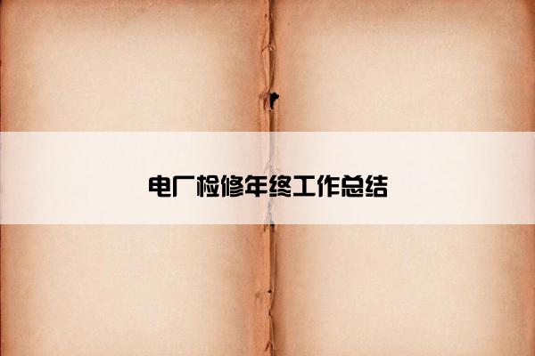 电厂检修年终工作总结