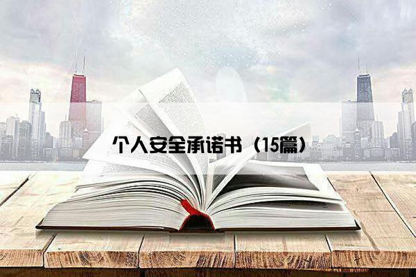 个人安全承诺书（15篇）