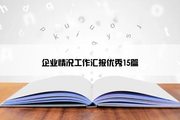 企业情况工作汇报优秀15篇