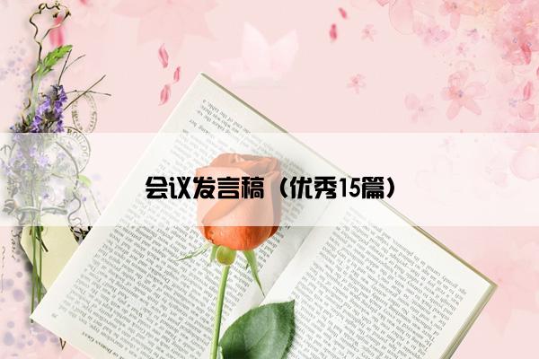 会议发言稿（优秀15篇）