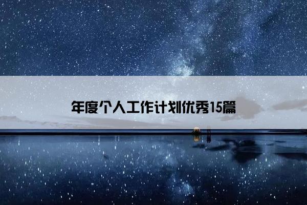 年度个人工作计划优秀15篇