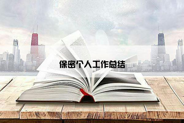 保密个人工作总结
