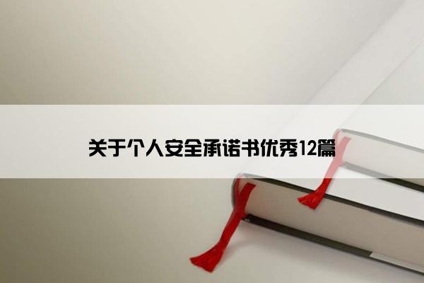 关于个人安全承诺书优秀12篇