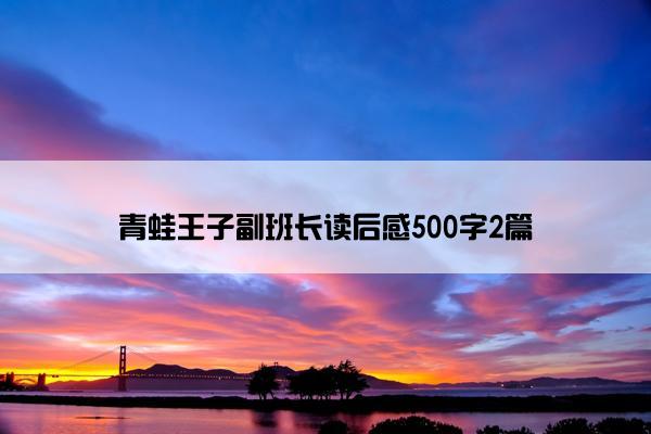 青蛙王子副班长读后感500字2篇