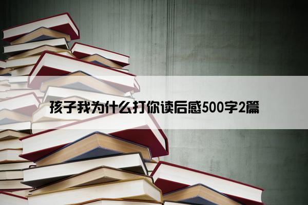 孩子我为什么打你读后感500字2篇 孩子我为什么打你读后感500字2篇