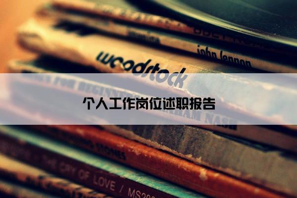 个人工作岗位述职报告