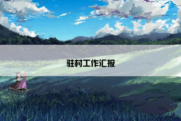 驻村工作汇报